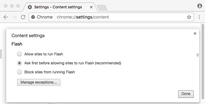 Enable flash player in google chrome for mac
